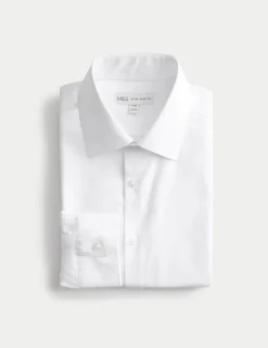 Skinny Fit Easy Iron Cotton Blend Shirt