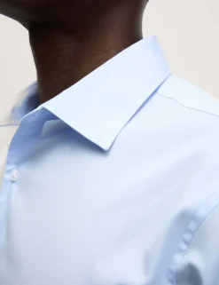 Skinny Fit Easy Iron Cotton Blend Shirt
