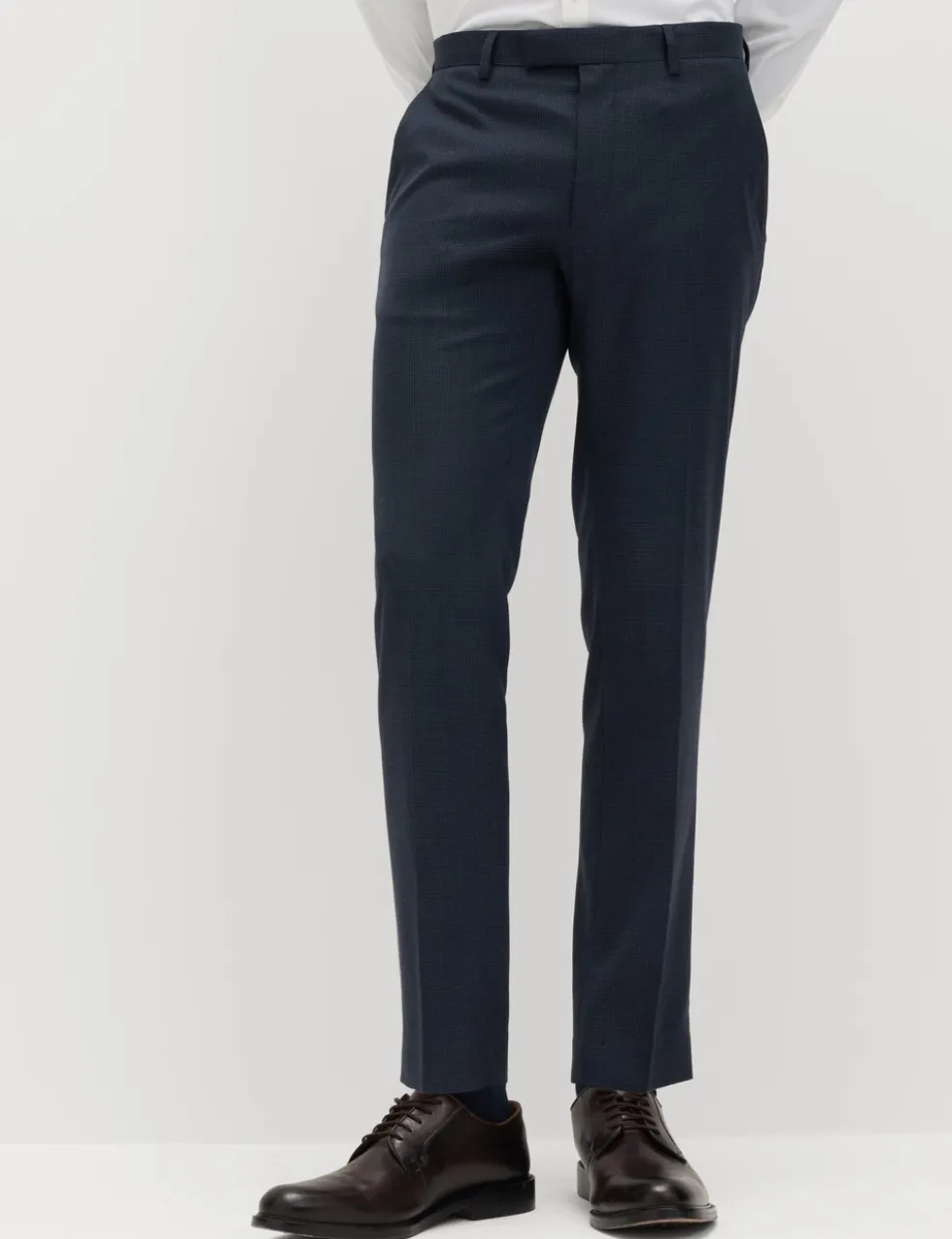 Skinny Fit Grid Check Stretch Suit Trousers
