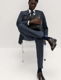 Skinny Fit Grid Check Stretch Suit Trousers