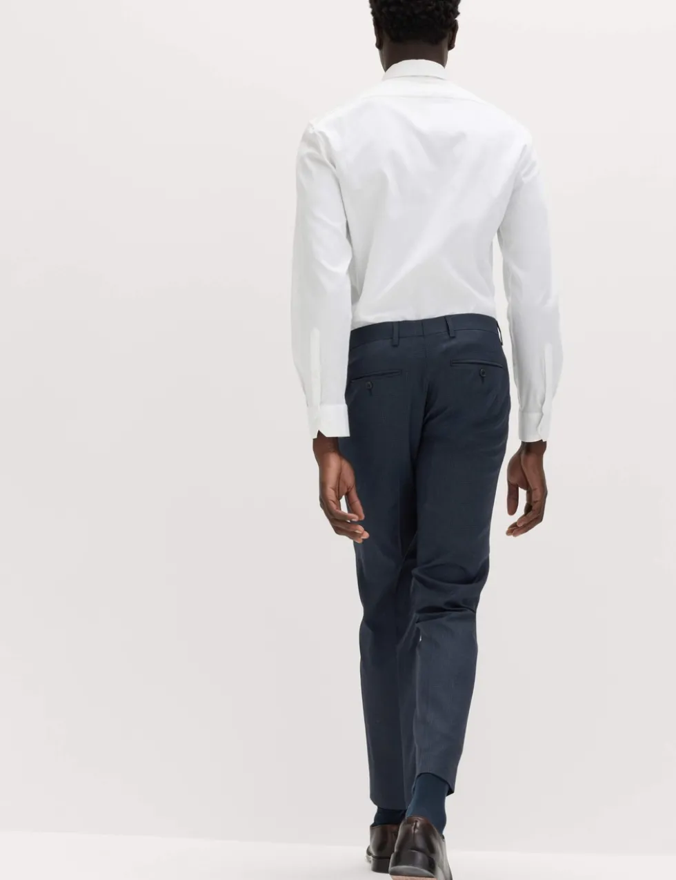 Skinny Fit Grid Check Stretch Suit Trousers