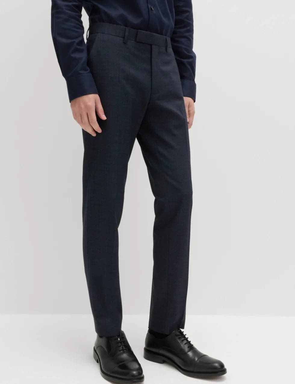 Skinny Fit Textured Stretch Suit Trousers