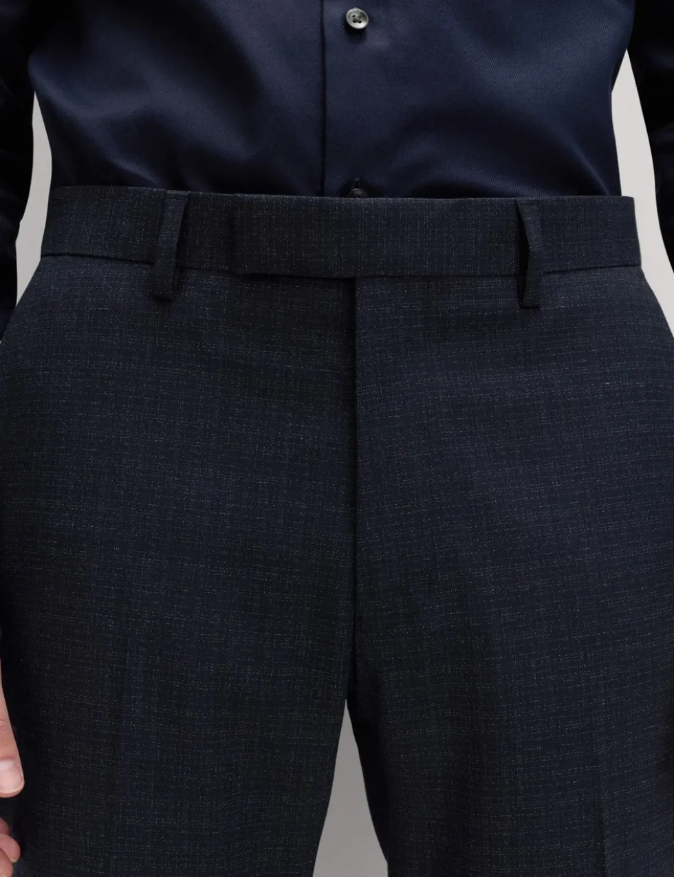 Skinny Fit Textured Stretch Suit Trousers