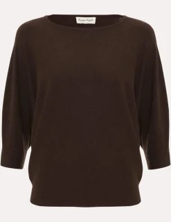 Slash Neck Batwing Sleeve Knitted Top