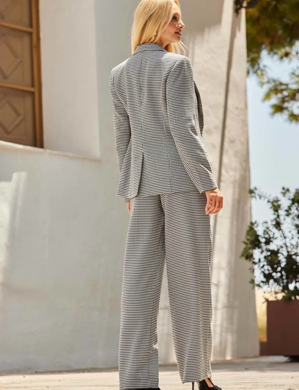 Slim Dogtooth Checked Blazer
