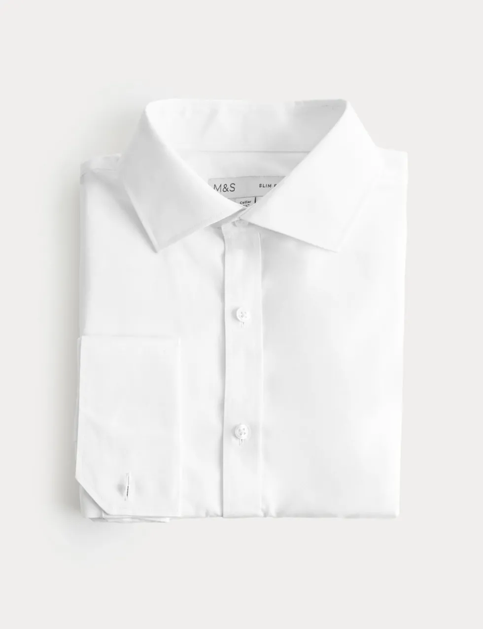 Slim Fit Cotton Blend Double Cuff Shirt