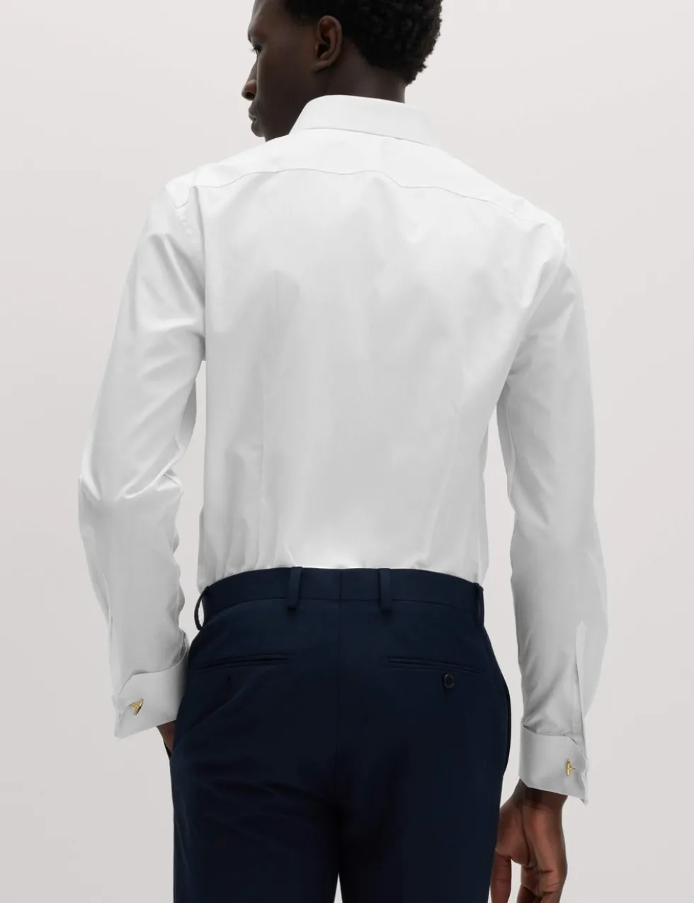 Slim Fit Cotton Blend Double Cuff Shirt