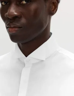 Slim Fit Cotton Blend Dress Shirt