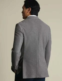 Slim Fit Cotton Blend Jersey Jacket
