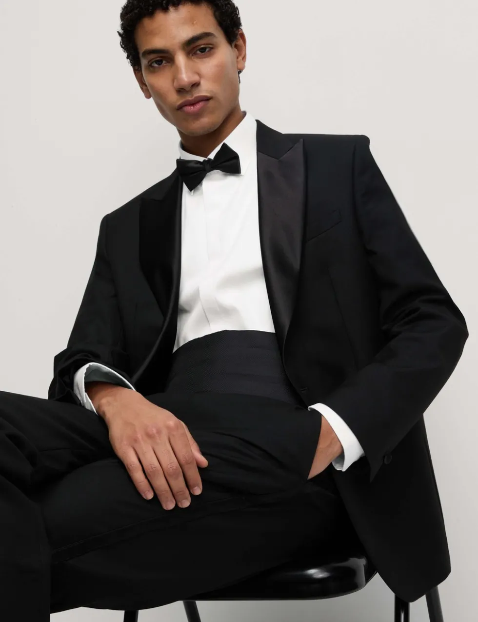 Slim Fit Cotton Dress Shirt with Bow Tie