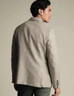 Slim Fit Cotton Linen Blend Jacket
