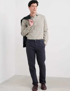 Slim Fit Cotton Linen Blend Trousers