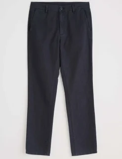 Slim Fit Cotton Linen Blend Trousers