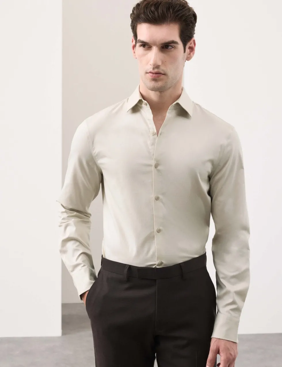 Slim Fit Cotton Performance Shirt
