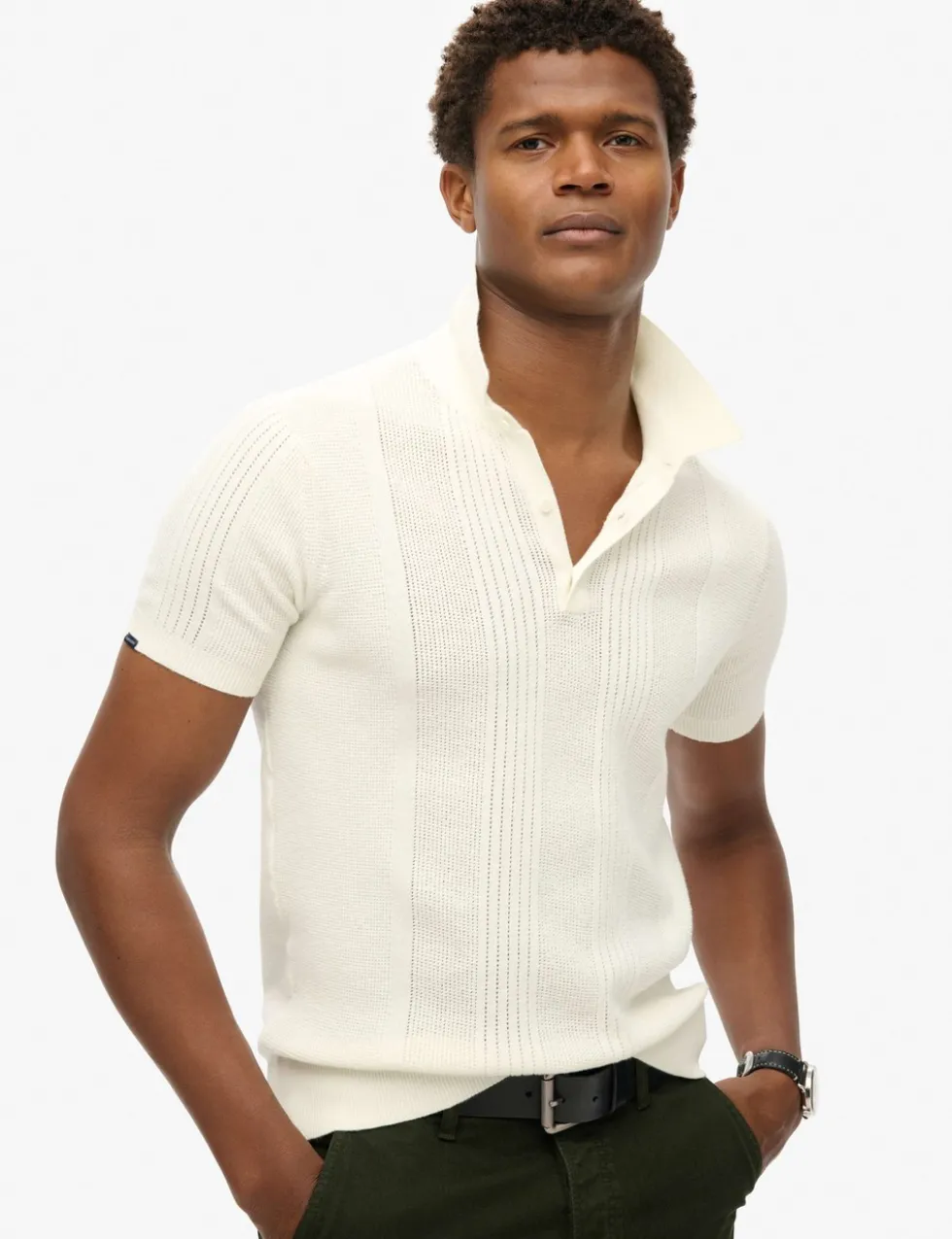 Slim Fit Cotton Rich Knitted Polo Shirt
