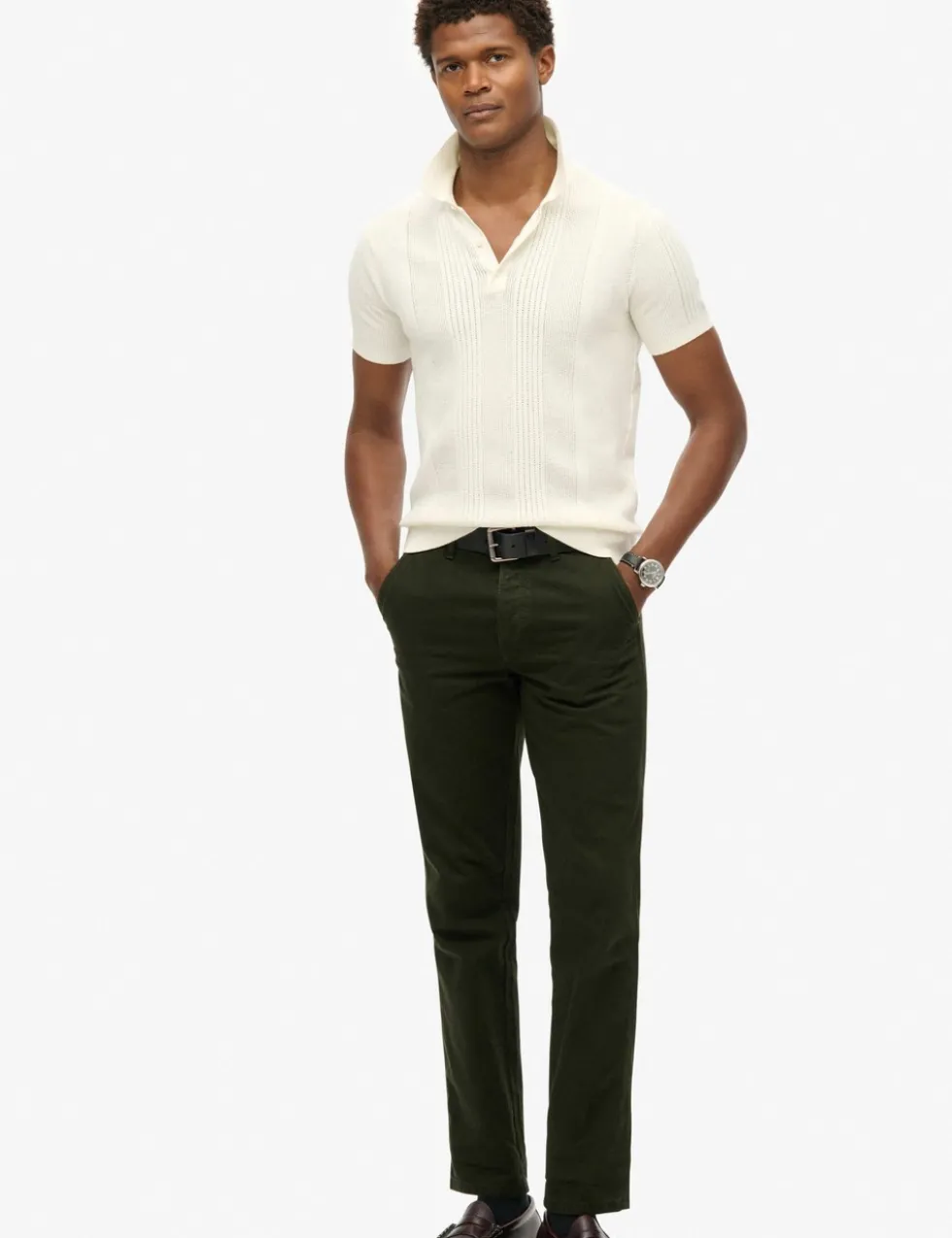 Slim Fit Cotton Rich Knitted Polo Shirt