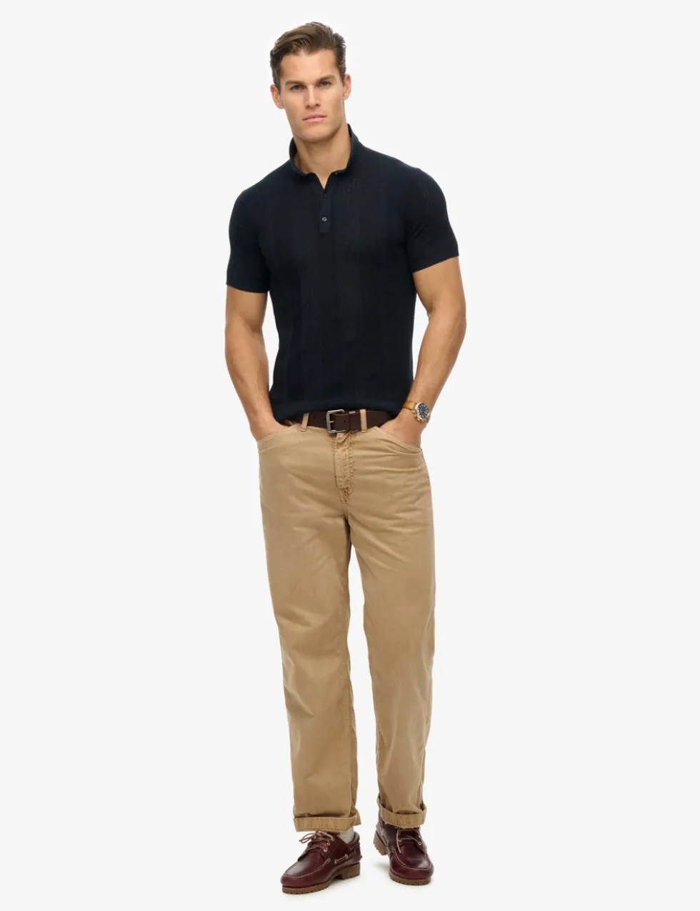 Slim Fit Cotton Rich Knitted Polo Shirt
