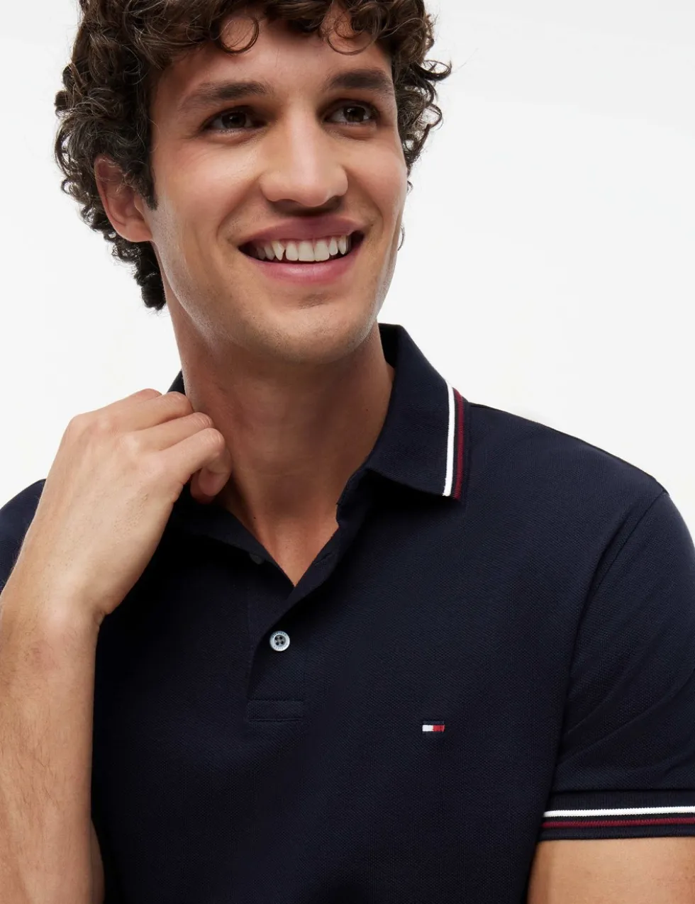 Slim Fit Cotton Rich Pique Tipped Polo Shirt