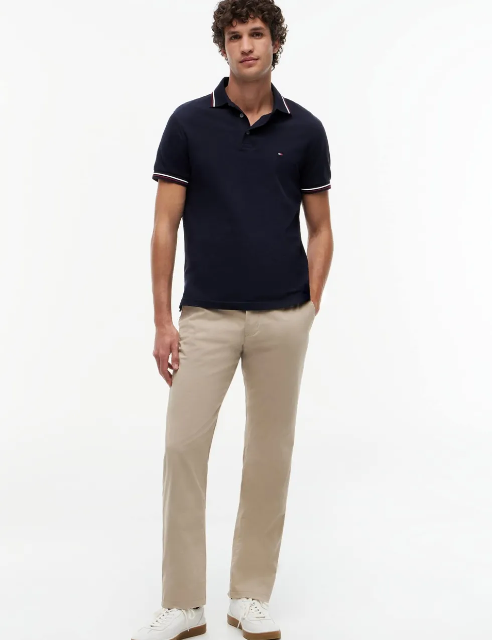 Slim Fit Cotton Rich Pique Tipped Polo Shirt