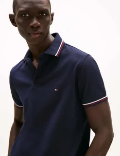 Slim Fit Cotton Rich Pique Tipped Polo Shirt