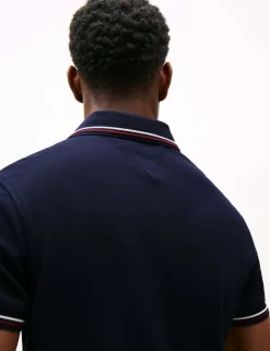 Slim Fit Cotton Rich Pique Tipped Polo Shirt