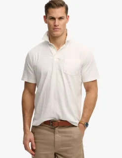 Slim Fit Cotton Rich Polo Shirt with Linen
