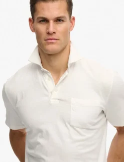 Slim Fit Cotton Rich Polo Shirt with Linen