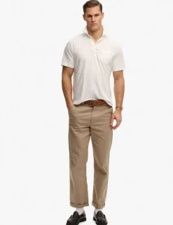 Slim Fit Cotton Rich Polo Shirt with Linen