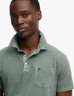 Slim Fit Cotton Rich Polo Shirt with Linen