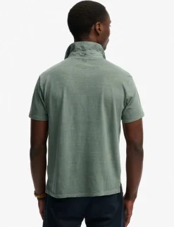 Slim Fit Cotton Rich Polo Shirt with Linen