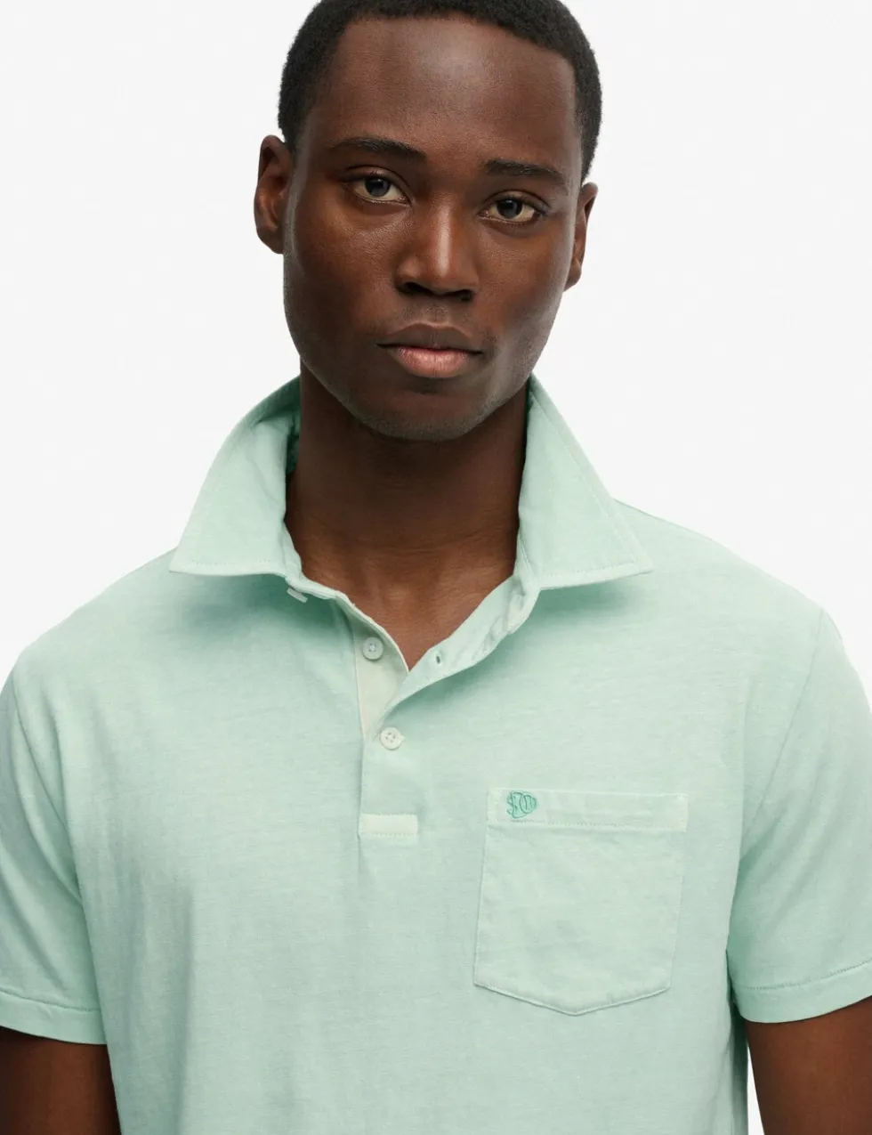 Slim Fit Cotton Rich Polo Shirt with Linen