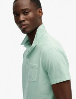 Slim Fit Cotton Rich Polo Shirt with Linen