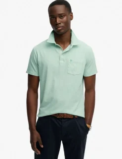 Slim Fit Cotton Rich Polo Shirt with Linen
