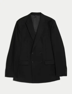 Slim Fit Double Breasted Jacket with Stretch