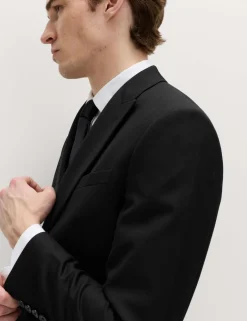 Slim Fit Double Breasted Jacket with Stretch