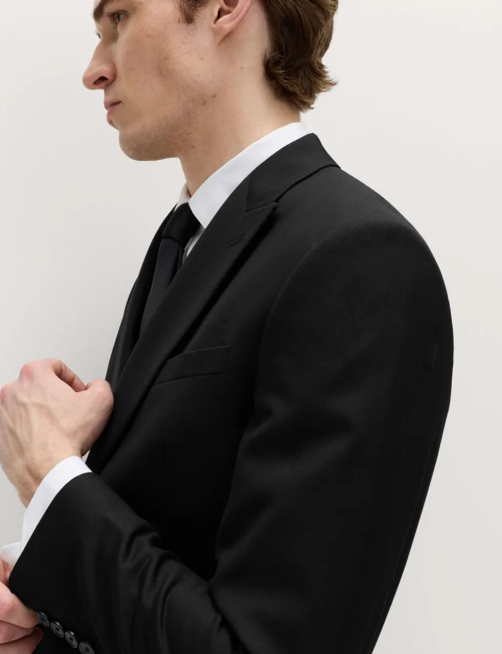 Slim Fit Double Breasted Jacket with Stretch