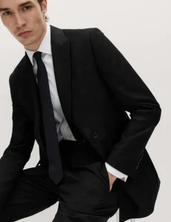 Slim Fit Double Breasted Jacket with Stretch