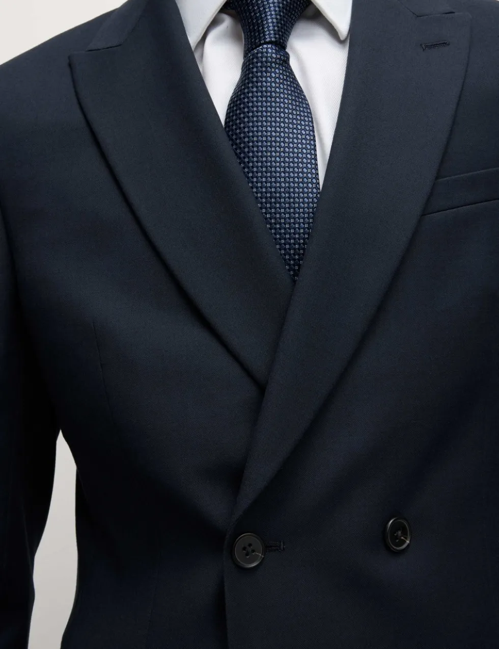 Slim Fit Double Breasted Jacket with Stretch