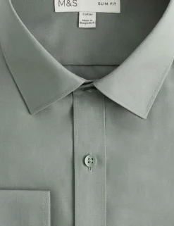 Slim Fit Easy Iron Cotton Blend Shirt
