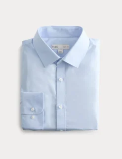 Slim Fit Easy Iron Cotton Blend Shirt