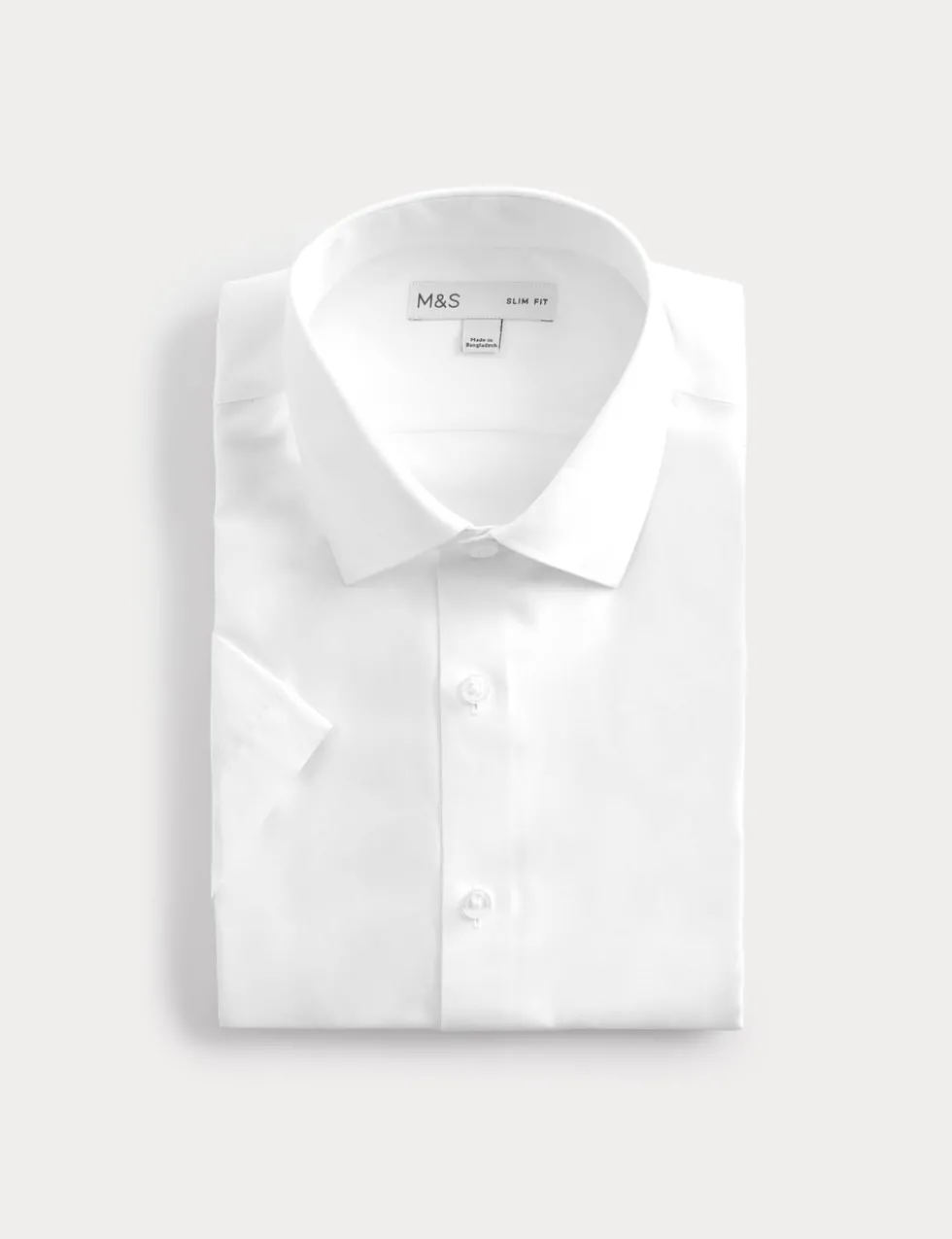 Slim Fit Easy Iron Cotton Blend Short Sleeve Shirt