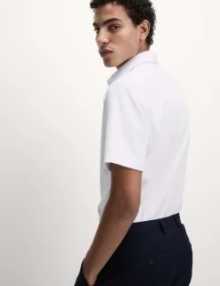 Slim Fit Easy Iron Cotton Blend Short Sleeve Shirt