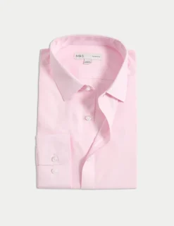 Slim Fit Easy Iron Cotton Blend Shirt