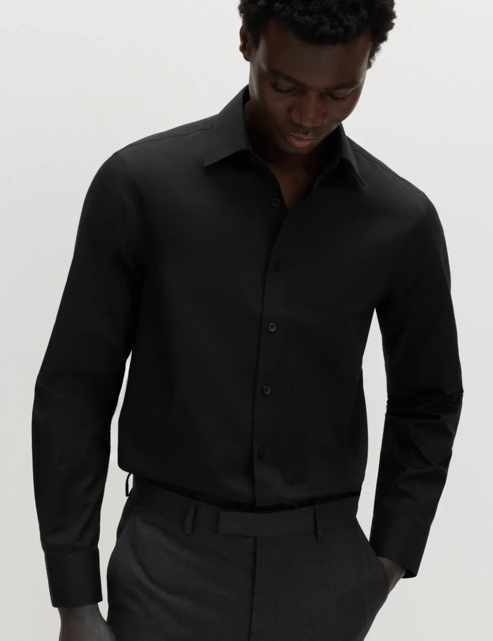 Slim Fit Easy Iron Cotton Blend Shirt