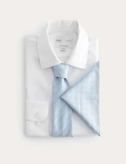 Slim Fit Easy Iron Shirt & Tie Set