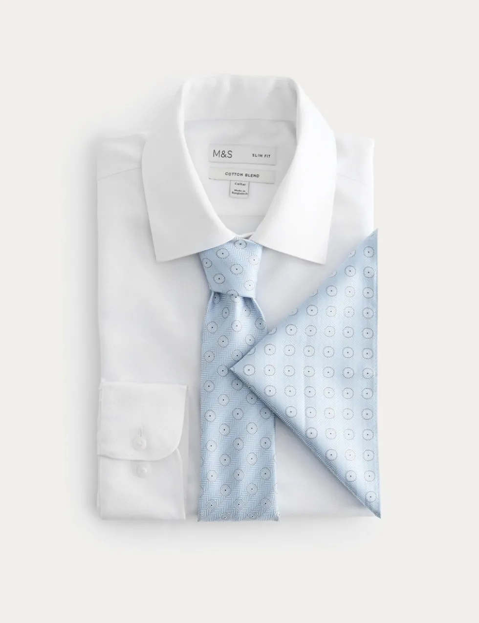 Slim Fit Easy Iron Shirt & Tie Set