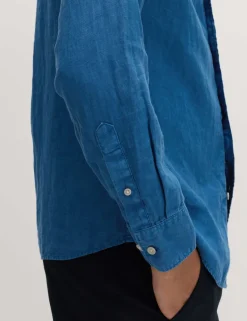 Slim Fit Garment Dye Pure Linen Shirt