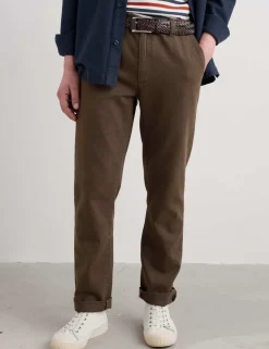 Slim Fit Linen Rich Herringbone Trousers