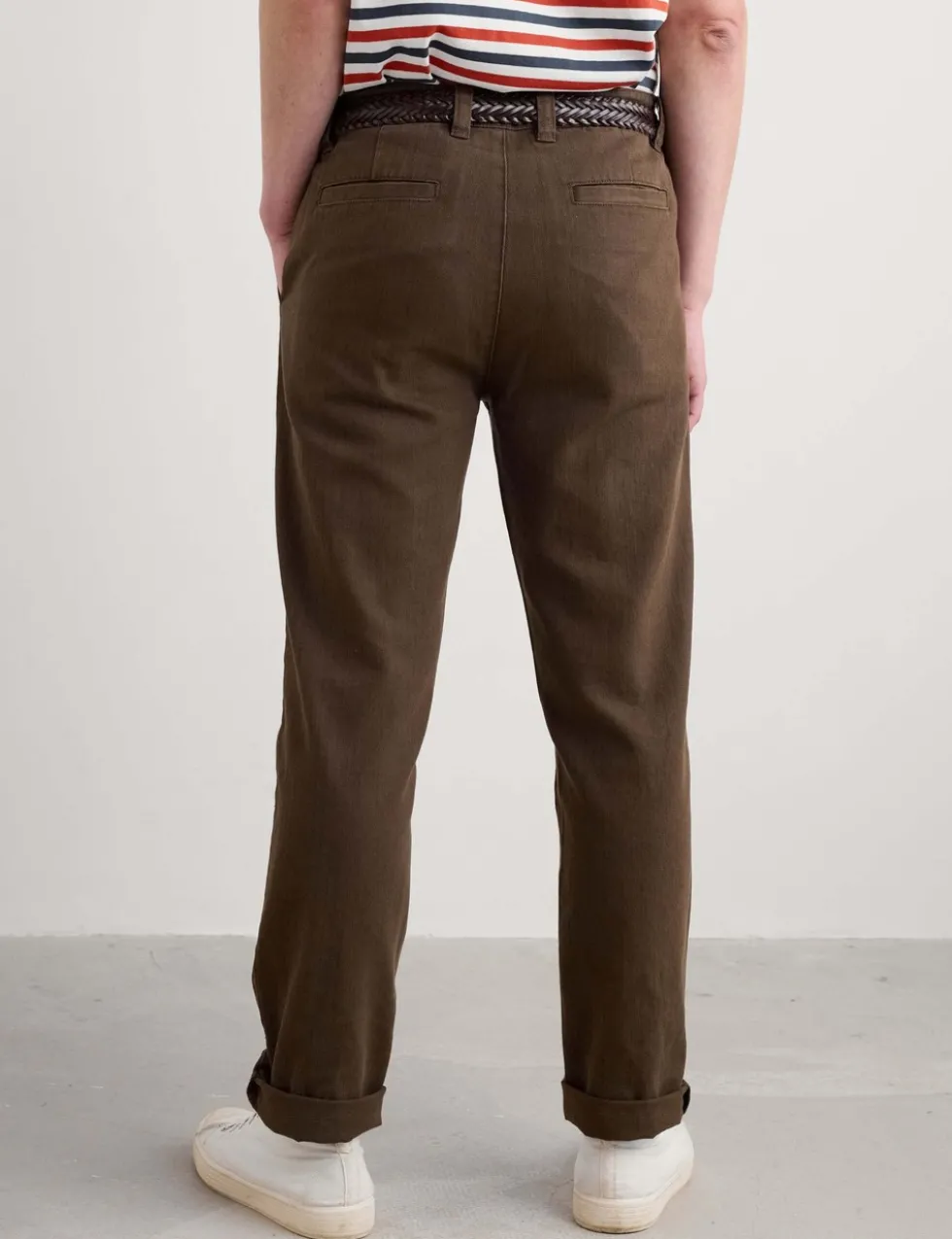 Slim Fit Linen Rich Herringbone Trousers
