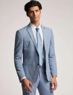 Slim Fit Linen Rich Jacket
